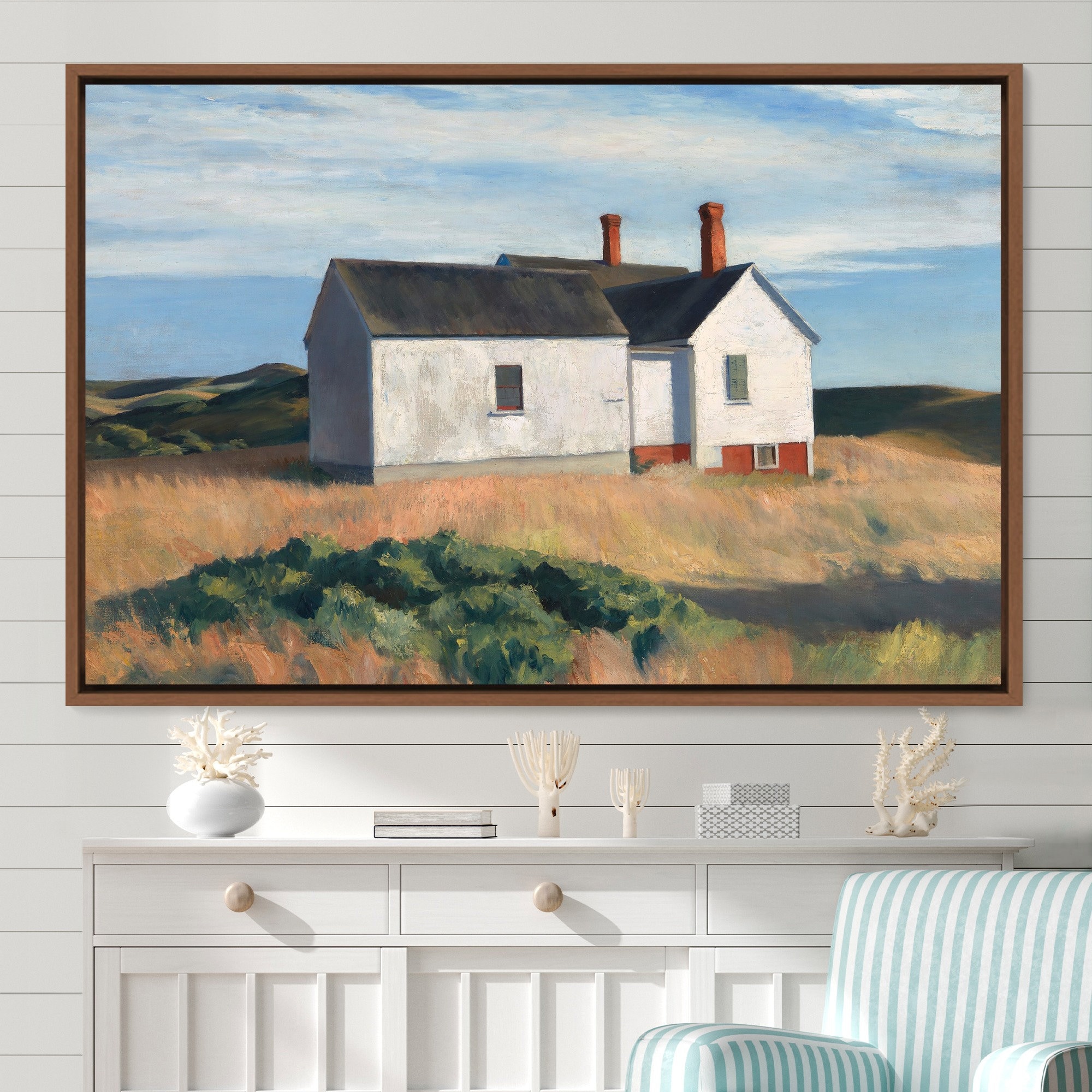Edward Hopper Ryders House, Framed Canvas Print, Large Wall Art Print, Abstract Large Art, Minimalist Art, Gift, Wall Decor