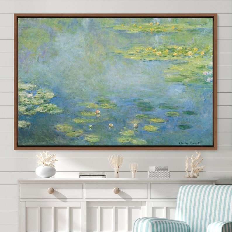 Claude Monet Framed Canvas Print | Water Lilies, Canvas Art, Frame Large Wall Art, Green Art, Vintage Art, Minimalist Art, Gift, Wall Decor bild 3