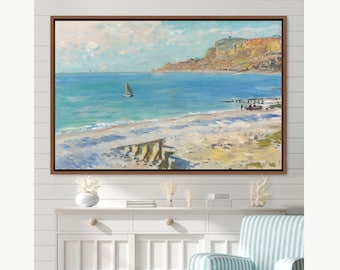 Claude Monet Framed Canvas Print | Sainte Adresse France,Frame Large Wall Art,Fine Art,Modern Art,Vintage Art,Minimalist Art,Gift,Wall Decor