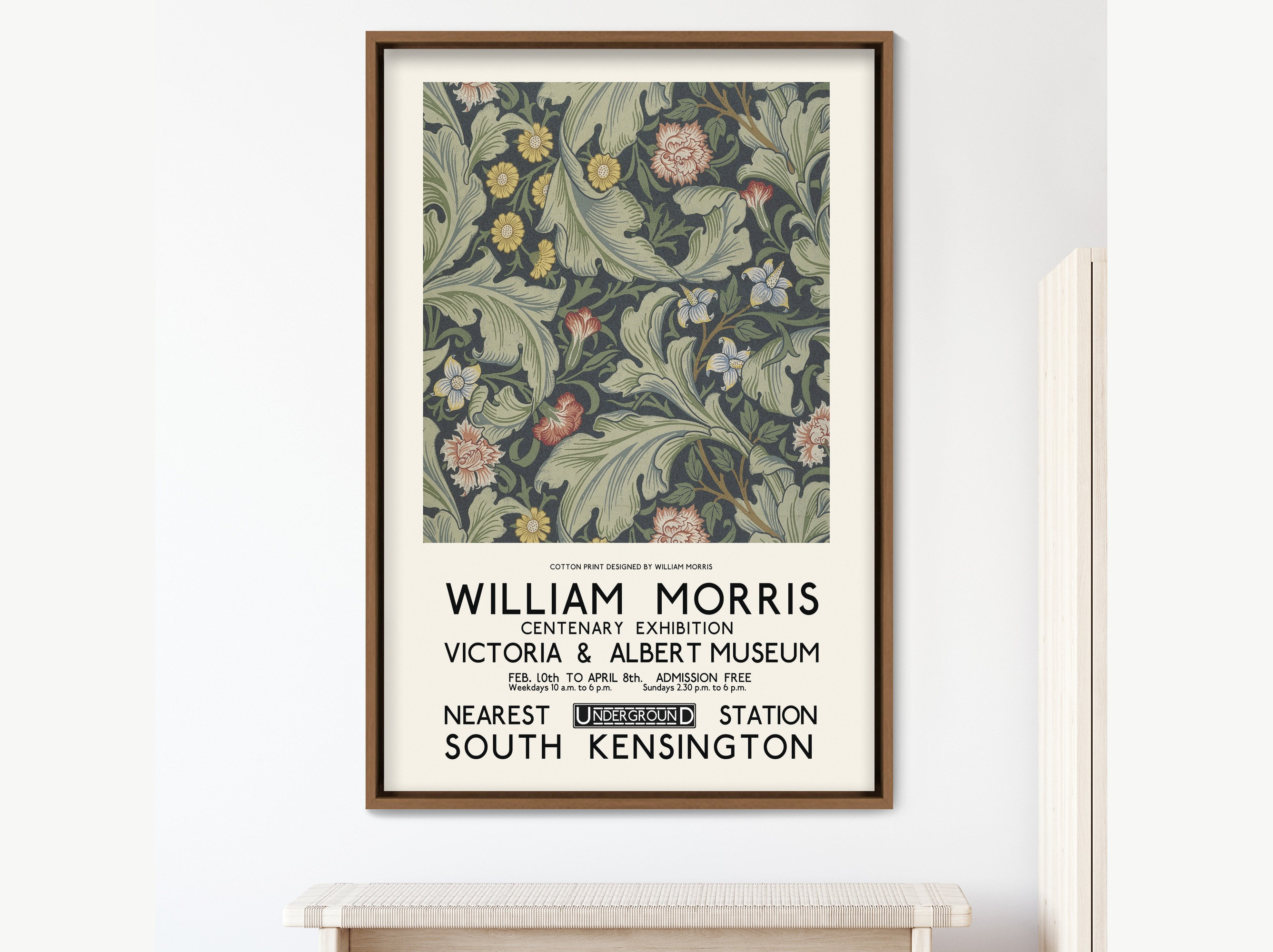 William Morris Framed Canvas Wall Art Print Historic Cultural Illustrations Framed Large Gallery Art, Abstract Art, Gift,Wall Decor