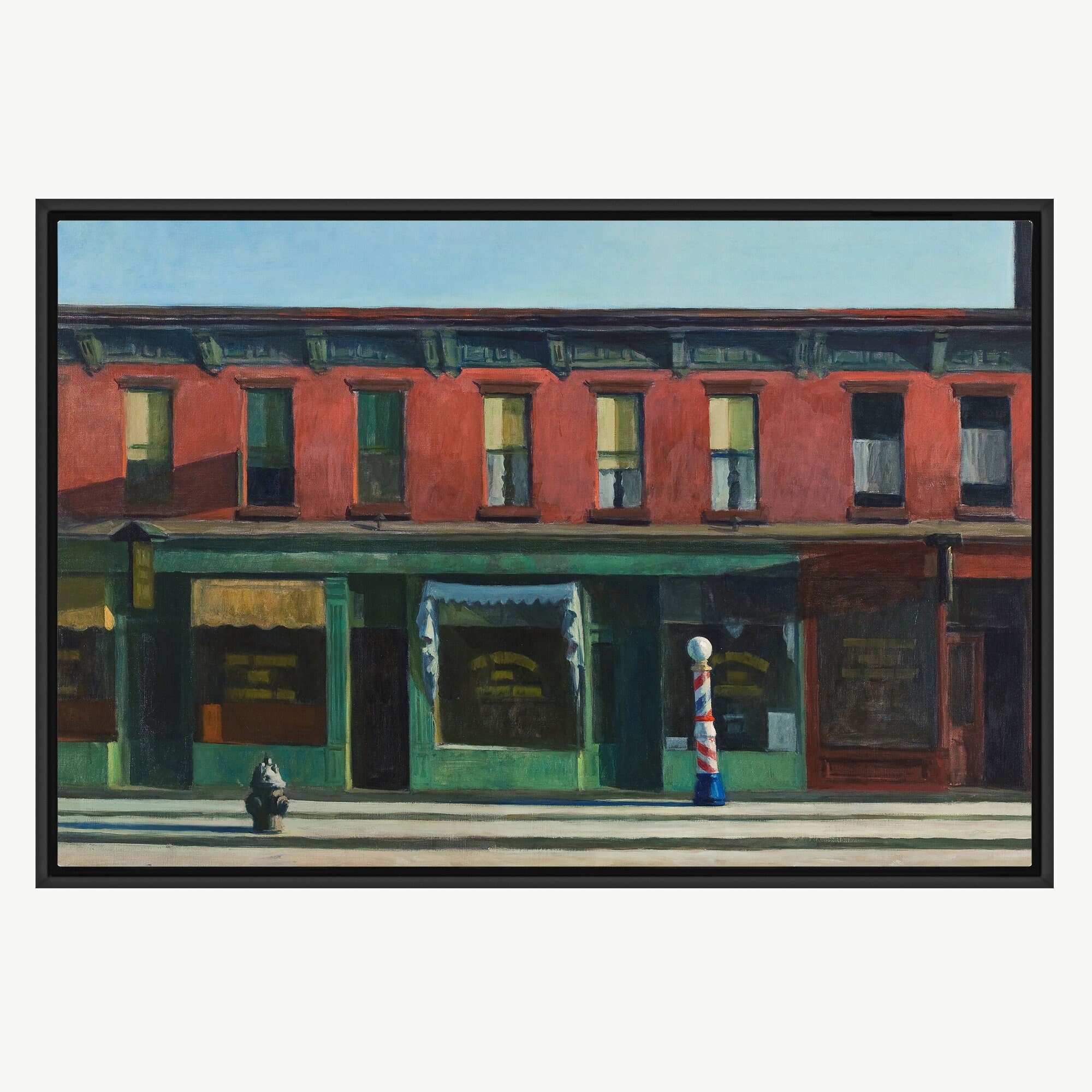 Edward Hopper Early Sunday Morning, Framed Canvas Print, Large