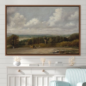 Framed Canvas Oil Painting Landscape Large Wall Art, Nature Framed Large Gallery Art, Minimalist Art for Room, Bedroom, Office