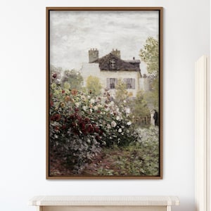 Framed Canvas Oil Painting Landscape Wall Art, Nature Framed Large Gallery Art, Green Art, Vintage Art, Minimalist Art, Gift, Wall Decor