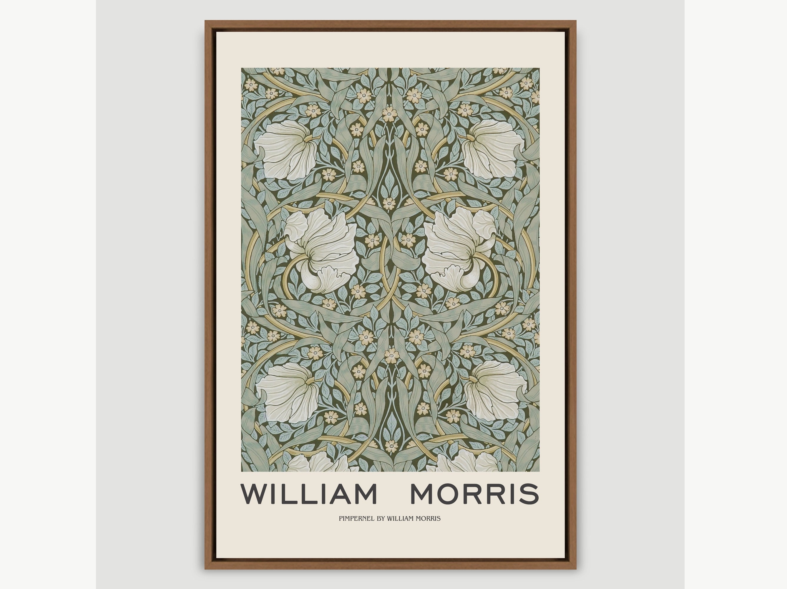 William Morris Pimpernel Flowers, Framed Canvas Wall Art Print Historic ...