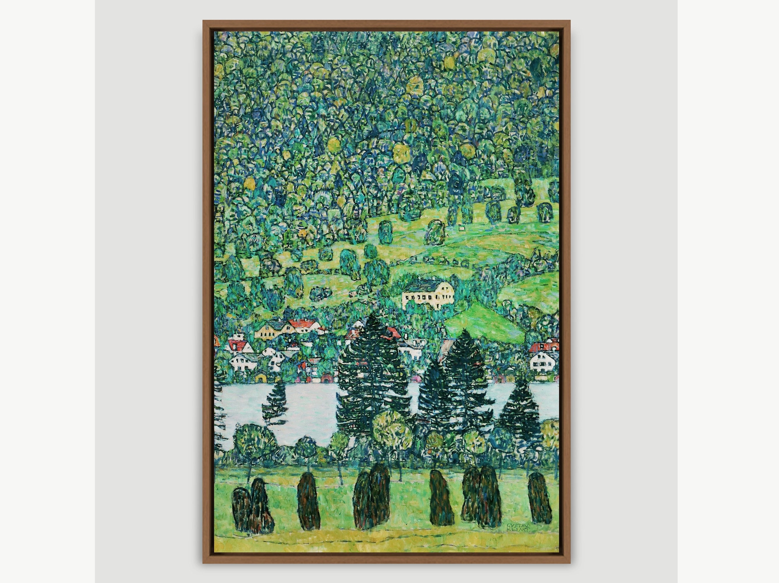 Gustav Klimt Art, A Slope in a Forest on Attersee Lake, Framed