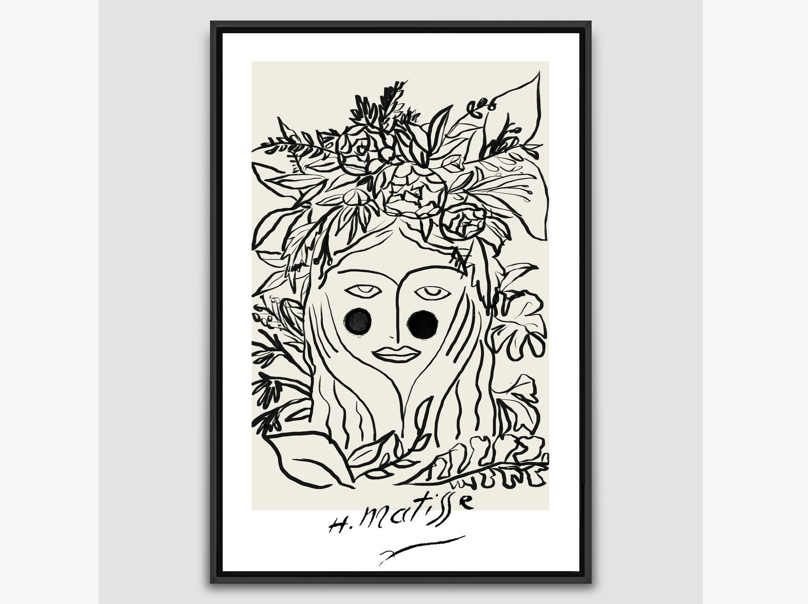 Matisse Wall Art Print,floral Nature Woman Portrait Abstract