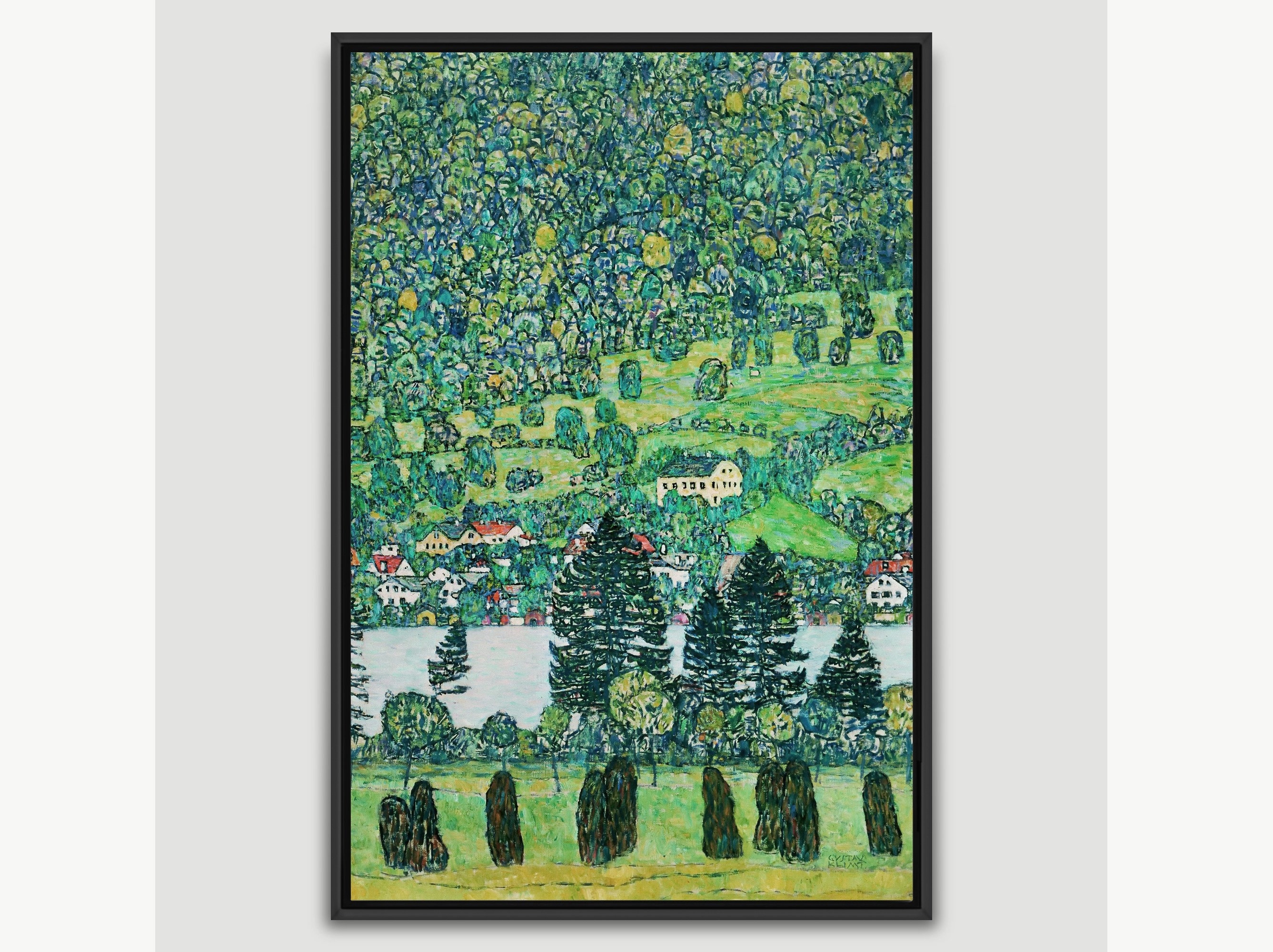 Gustav Klimt Art, A Slope in a Forest on Attersee Lake, Framed