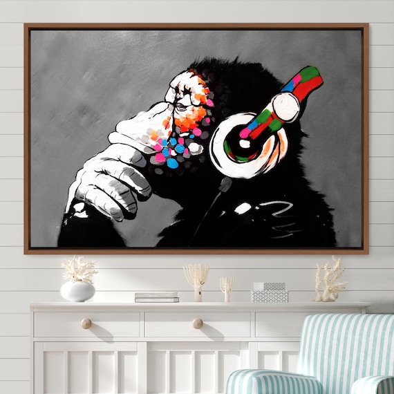 Peinture Sur Toile Avec Style Graffiti Banksy Sans Cadre,art Mural