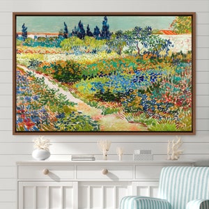 Vincent Van Gogh Garden in Arles Canvas Art Print, Frame Large Wall Art, Green Art, Vintage Art, Minimalist Art, Gift, Wall Decor