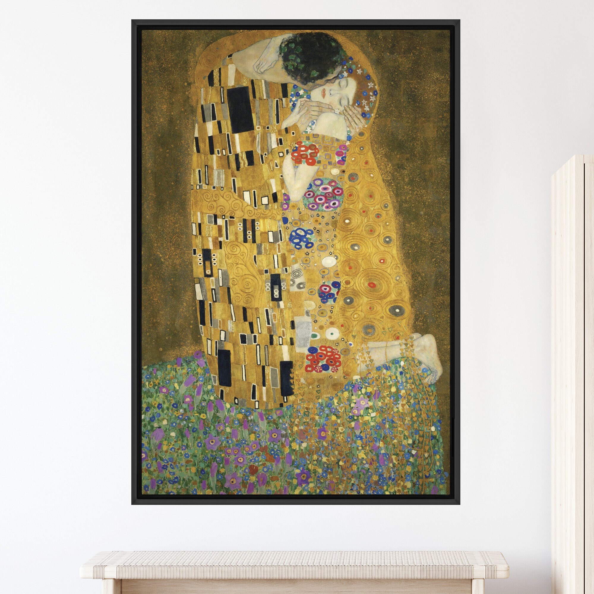 Gustav Klimt 接吻 アートプリント 約60cm x 50cm The Kiss by Gustav Klimt People Historic Illustrations Fine Art