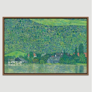 Gustav Klimt Art, Litzlberg at Attersee, Framed Canvas Art Print, Frame Large Wall Art, Vintage Art,Minimalist Art,Green Art,Gift,Wall Decor