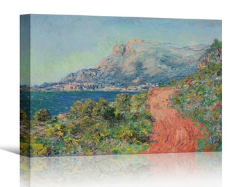 Claude Monet Framed Canvas Print | the Red Road Near Menton, Frame