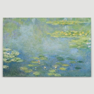 Claude Monet Framed Canvas Print | Water Lilies, Canvas Art, Frame Large Wall Art, Green Art, Vintage Art, Minimalist Art, Gift, Wall Decor Canvas Roll