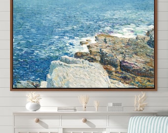 Childe Hassam Framed Canvas Print | The South Ledges Appledore, Frame Large Wall Art, Vintage Art, Minimalist Art, Gift, Wall Decor