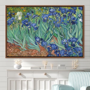 Master Artist Vincent Van Gogh Irises Nature Wilderness Illustrations Canvas Art Print, Frame Large Wall Art, Gift, Wall Decor