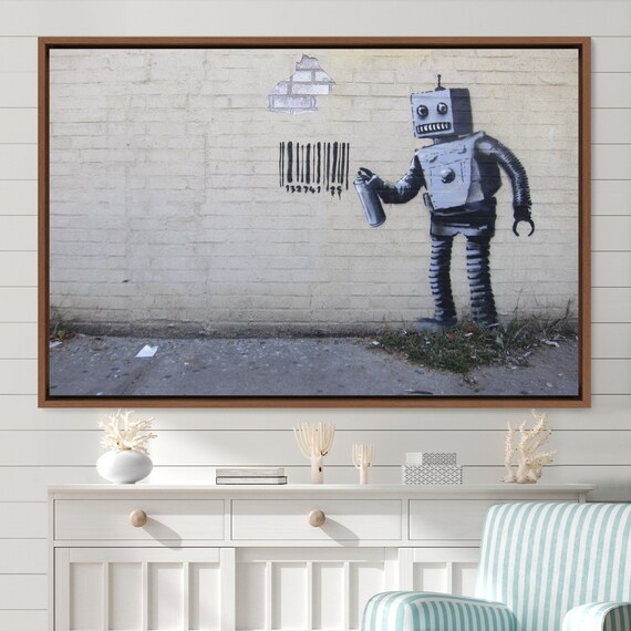 肉筆☆油絵☆700ミリ②『game changer』/Banksy/模写 Banksy バンクシー Game Changer ゲームチェンジャー アート