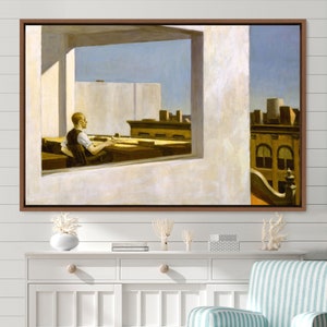 Edward Hopper Office in a Small City, Framed Canvas Print, Large Wall Art Print, Abstract Large Art, Minimalist Art, Gift, Wall Decor