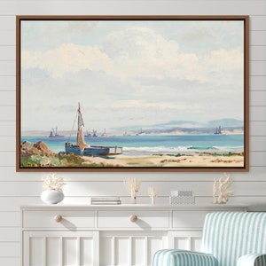 Framed Canvas Oil Painting Landscape Wall Art, Nature Framed Large Gallery Art, Abstract Art, Vintage Art, Minimalist Art, Gift, Wall Decor