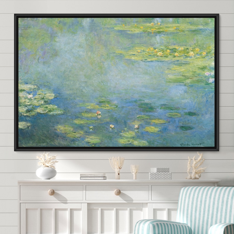 Claude Monet Framed Canvas Print | Water Lilies, Canvas Art, Frame Large Wall Art, Green Art, Vintage Art, Minimalist Art, Gift, Wall Decor bild 5