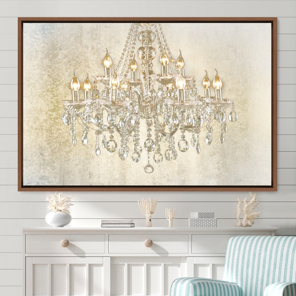 Crystal Bright Chandelier Decorative Lights Canvas Art Print, Frame Large Wall Art, Gift, Living Room Wall Decor
