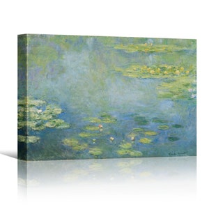 Claude Monet Framed Canvas Print | Water Lilies, Canvas Art, Frame Large Wall Art, Green Art, Vintage Art, Minimalist Art, Gift, Wall Decor Canvas Wrap