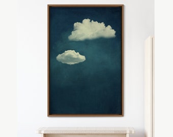 Clouds Wall Art Print, Clouds Landscape Framed Large Gallery Art Print,Framed Canvas Minimalist Art, Gift,Wall Decor for Room,Bedroom,Office