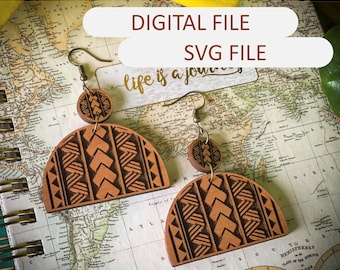 Polynesian Tribal Earrings SVG file/ Laser cut and engrave SVG File