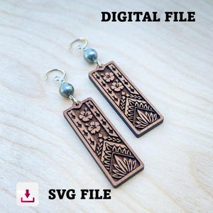 Archivo SVG de aretes tribales hawaianos polinesios / Archivo SVG de aretes cortados con láser / Grabado inverso para más detalles. (Lea la descripción)