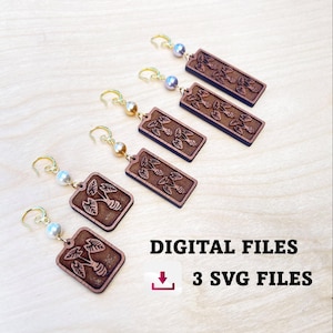 Archivo SVG de aretes tribales hawaianos polinesios / Archivo SVG de aretes cortados con láser / Grabado inverso para más detalles. (Lea la descripción)