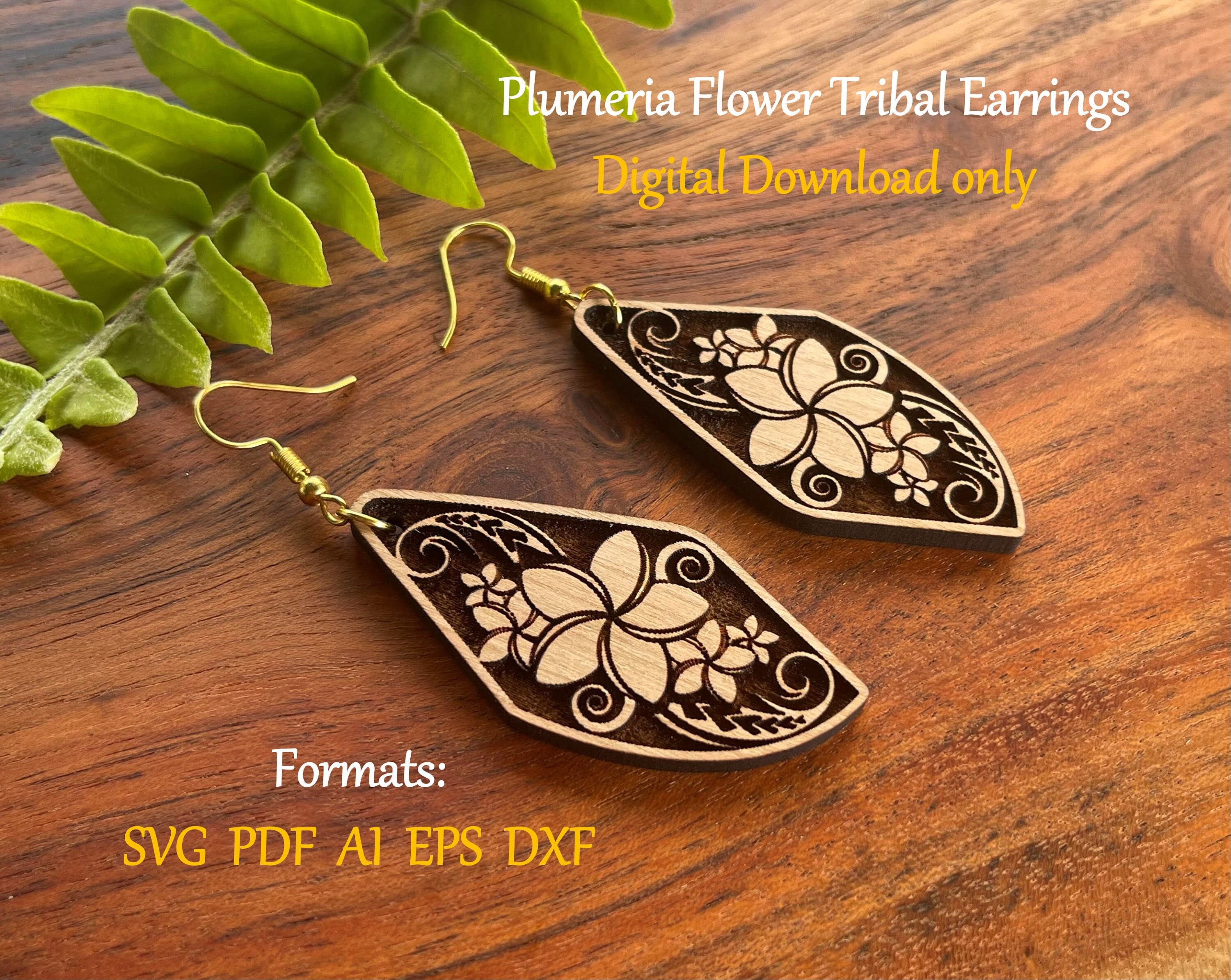 [LLOYD] 10K☆Triple layer flower cup earrings Triple Plumeria Flowers Earrings by Aloha 808: White