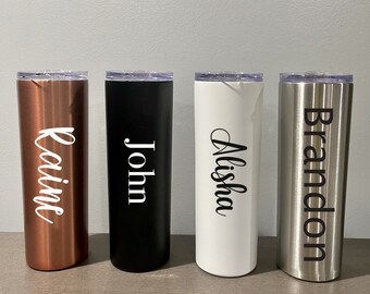 Personalized Tumbler with Straw, Stainless Steel Tumbler, Personalized Gift, Bridesmaid Gift,