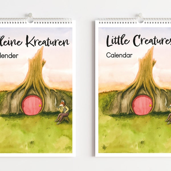 Little Creatures Calendar/Planner for children DIN A4 - Illustrierter Kalender/Jahresplaner Format DIN A4 mit süßen Tiermotiven für Kinder