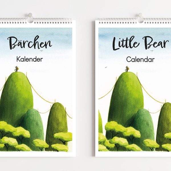 Little Bear Calendar/Planner for children in DIN A4 - Illustrierter Kalender/Jahresplaner in Format DIN A4 mit süßen Tiermotiven für Kinder