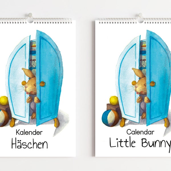 Little Bunny Calendar/Planner for children in DIN A4 - Illustrierter Kalender/Jahresplaner in Format DIN A4 mit süßen Tiermotiven für Kinder