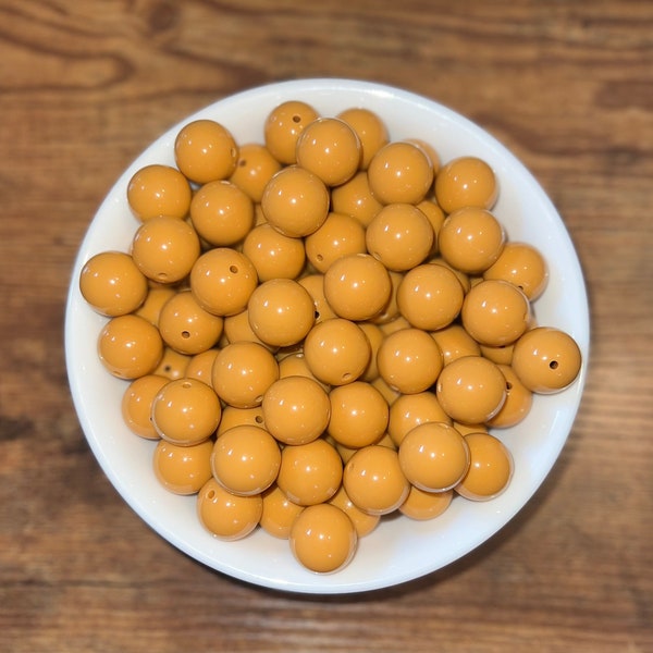 Butterscotch  | Solid Acrylic Bead | 20 mm - 5 count.