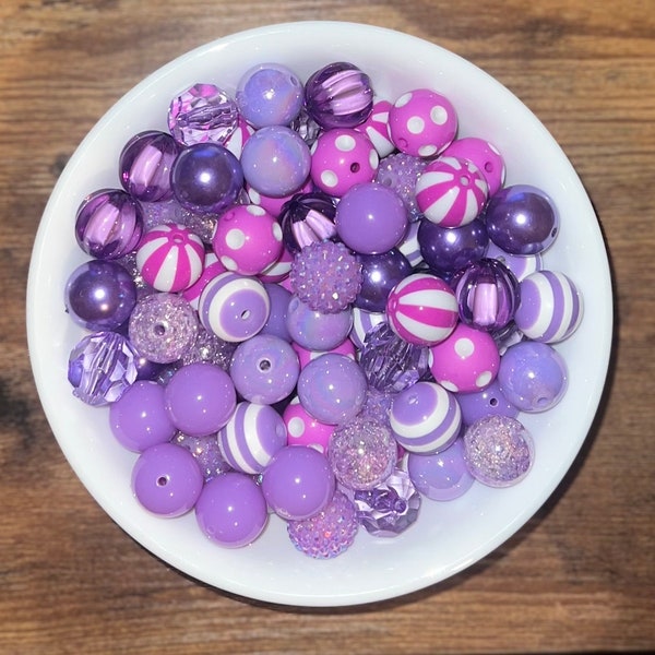 Maddie 2.0 | 10 Count Shades of Purple Assorted Mix | 20mm Beads