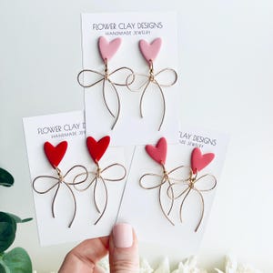 Heart Earrings Valentines Day Red Heart Earrings