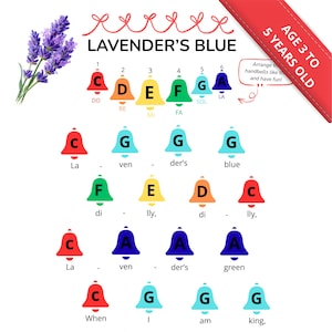 Lavender's Blue Handbell Music: Color-Coded Sheet (PDF Download)