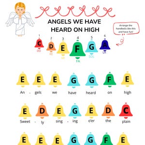 Angel We Have Heard on High: Color-Coded Handbell Sheet Music (PDF)