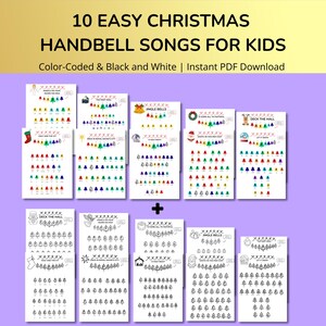 Christmas Handbell Songs Bundle: Color-Coded Sheet Music (Digital Download)