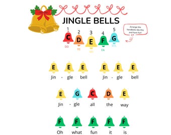 ®️　6点まとめ Ding Jingle Bells(即購入不可) Jingle Bells Handbell Sheet Music: Easy Color-coded Christmas Song