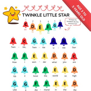 Twinkle Twinkle Little Star – Easy Handbell Sheet Music for Kids (Color-Coded Printable PDF)