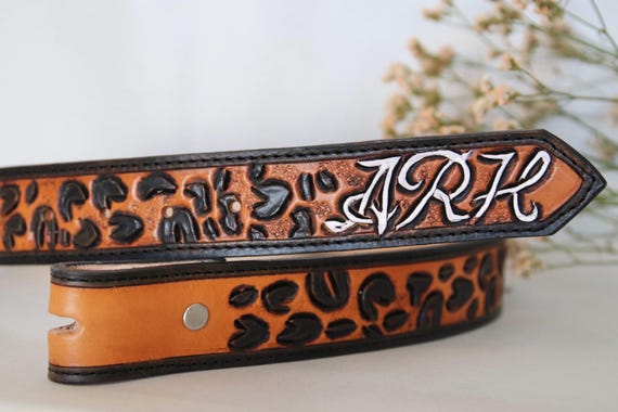 Women\'s Handmade Hand-Tooled leather belt NAME Belt western style‎ The Western main image 3