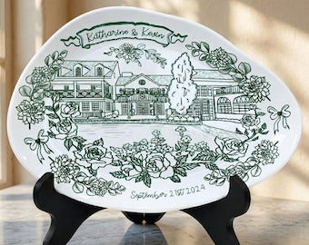 Personalized Wedding Plate for Couple, Custom Name Ceramic Gift, Anniversary Keepsake, New Home Decor, Romantic Gift Idea P46ZKM0