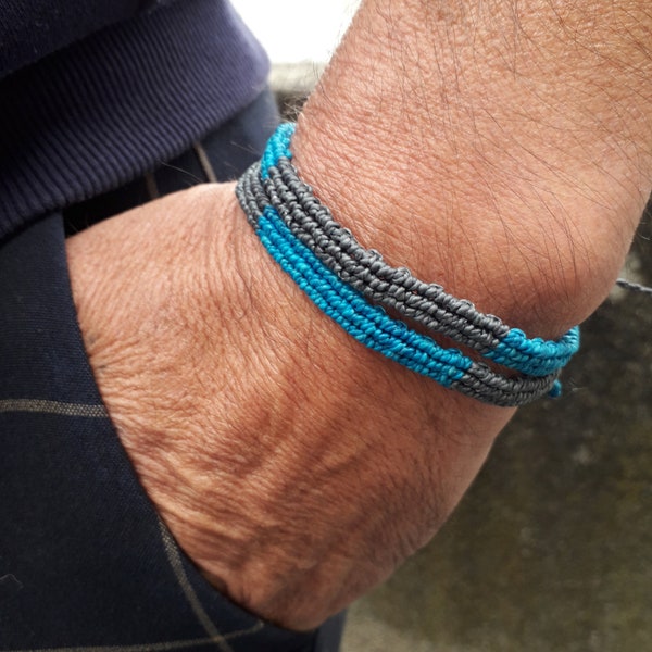 Bracelet macramé, bracelet surfeur, fait main, bracelet brésilien, bracelet homme