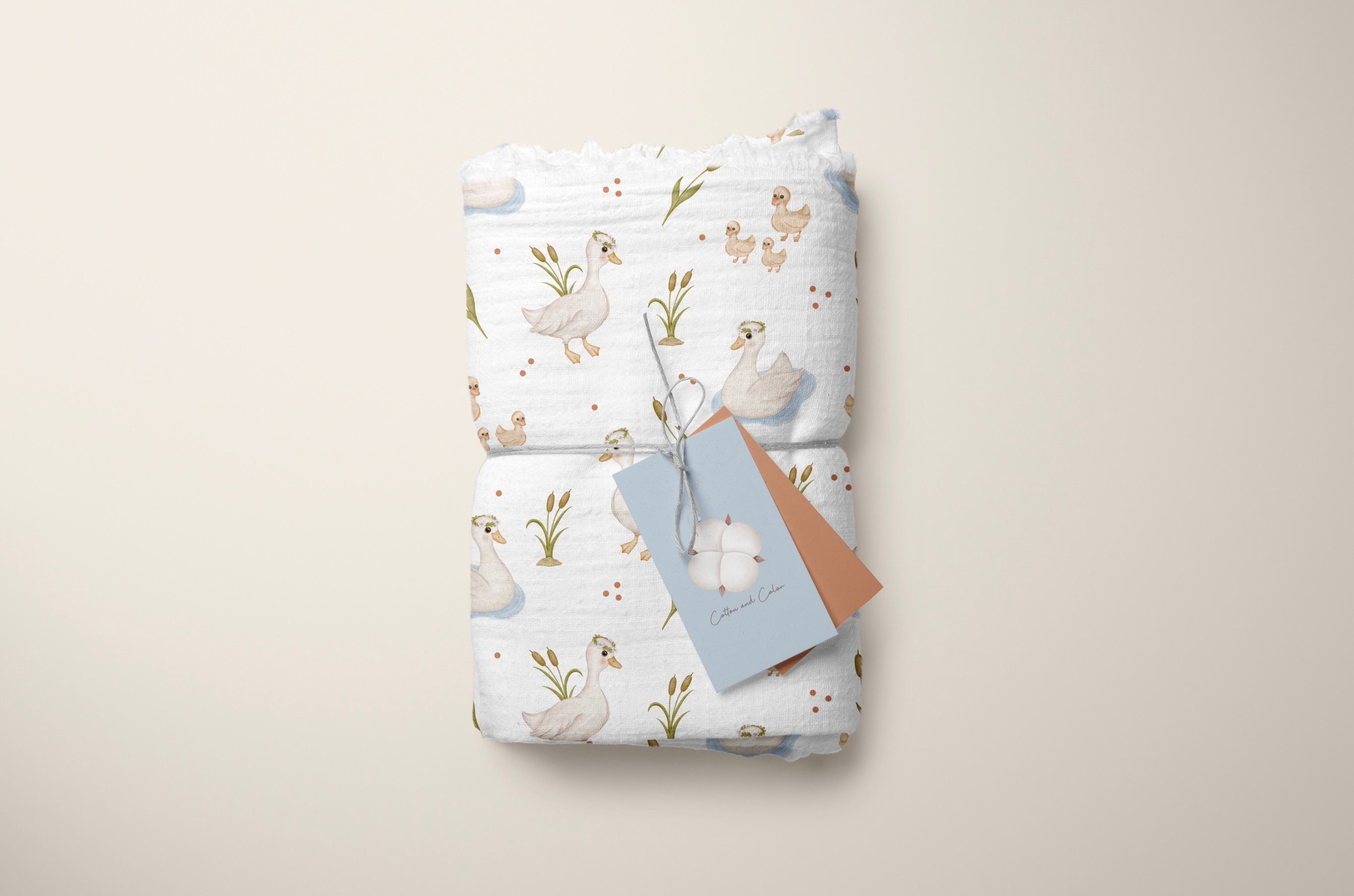 Ducks, Duckling and Cattail Seamless Pattern, Fabric Pattern, Repeat ...