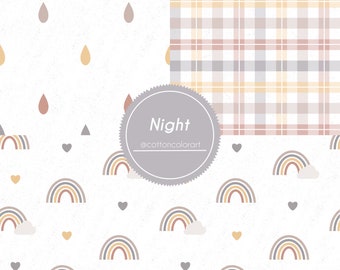 Boho Rainbow, Boho Gingham, Boho Drops Seamless Pattern, Fabric Pattern, Repeat Tile, Surface Pattern, Seamless Fabric Design