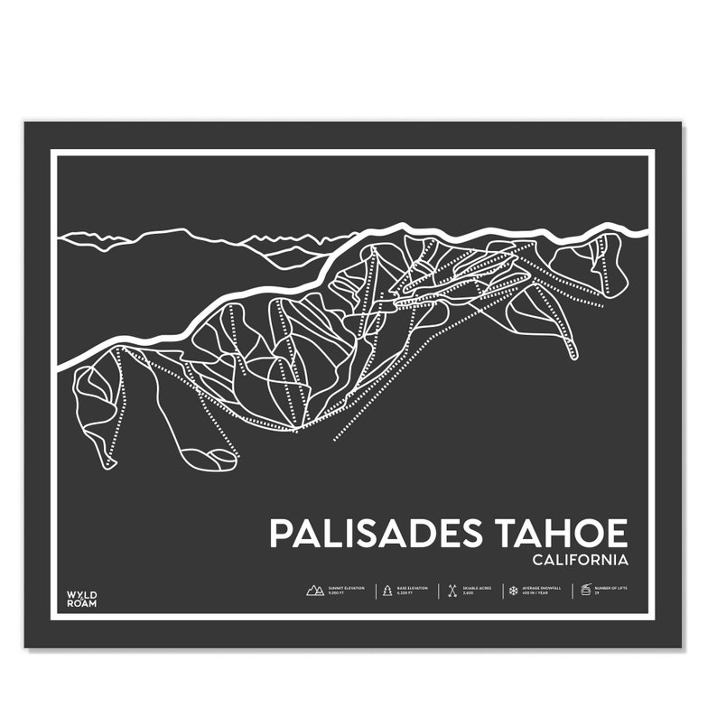 Palisades Tahoe Trail Map Etsy
