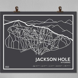 Carte de ski imprimable de Jackson Hole, station de ski de Jackson Hole, Jackson Hole Wall Art, Jackson Hole Wyoming, téléchargement numérique, cadeau de ski, Jackson Art