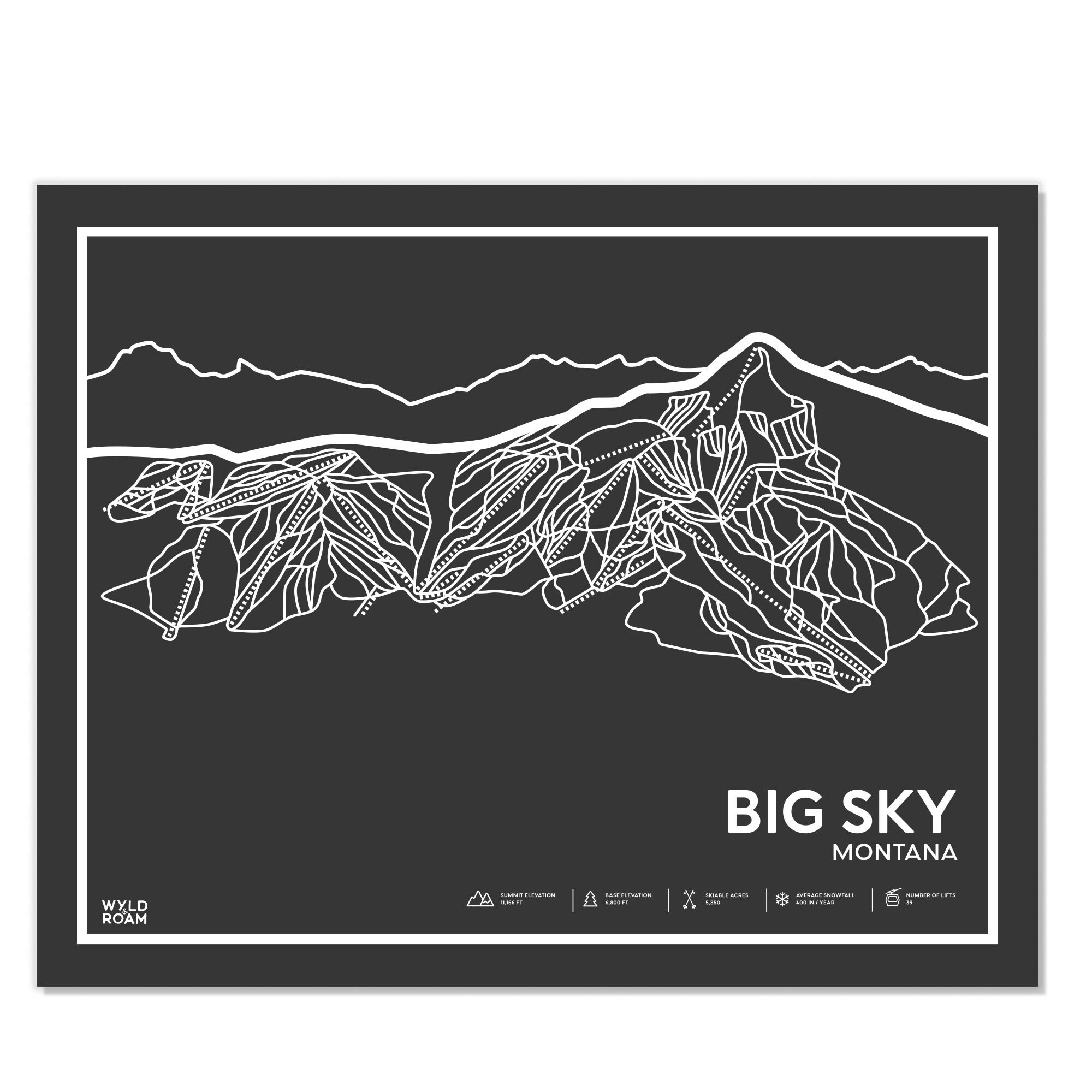 Big Sky Trail Map - Etsy